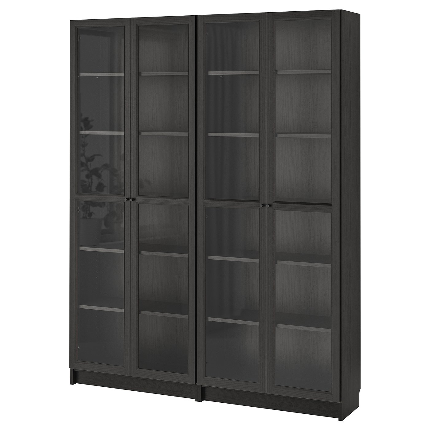 BILLY / OXBERG Bookcase, blackbrown/glass, 63x113/4x791/2" IKEA