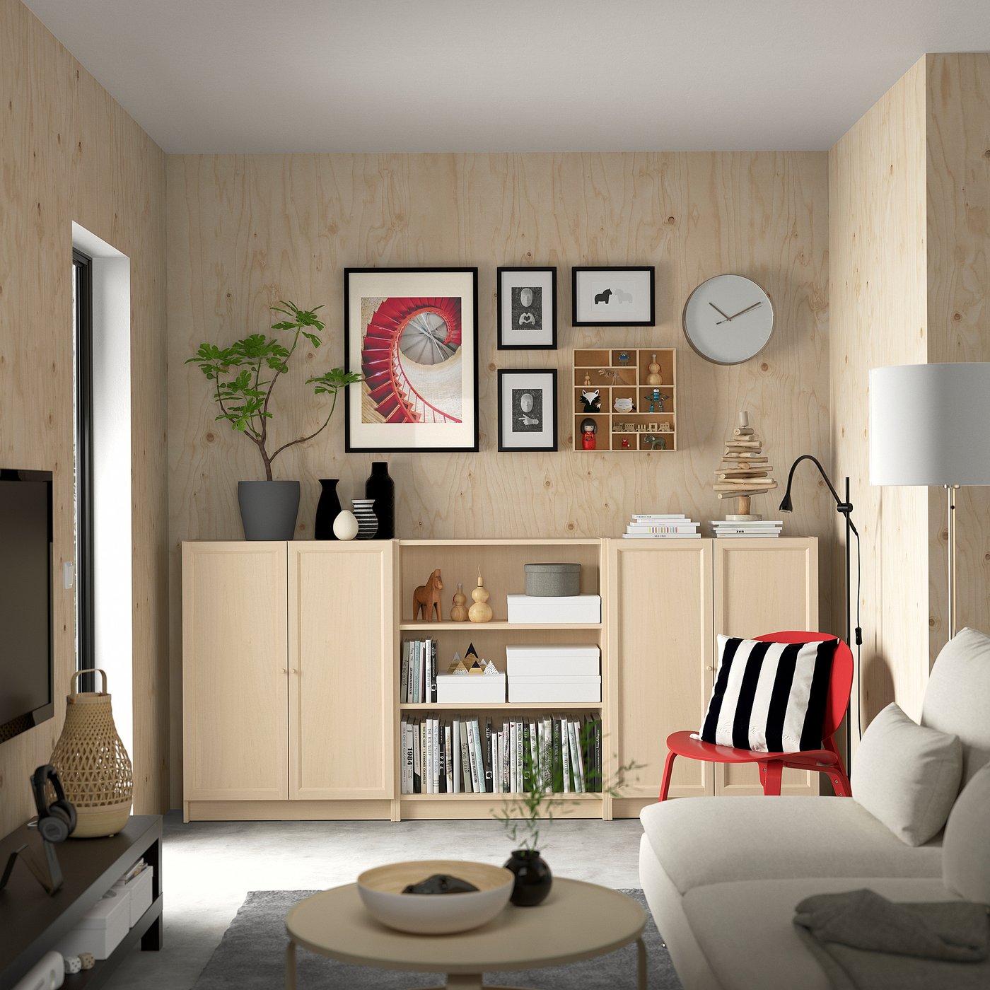 ビリーページ BILLY bookcase combination, dark brown oak effect, 941