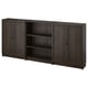 BILLY / OXBERG Bookcase comb w doors, dark brown oak effect, 94 1/2x11 3/4x41 3/4 "