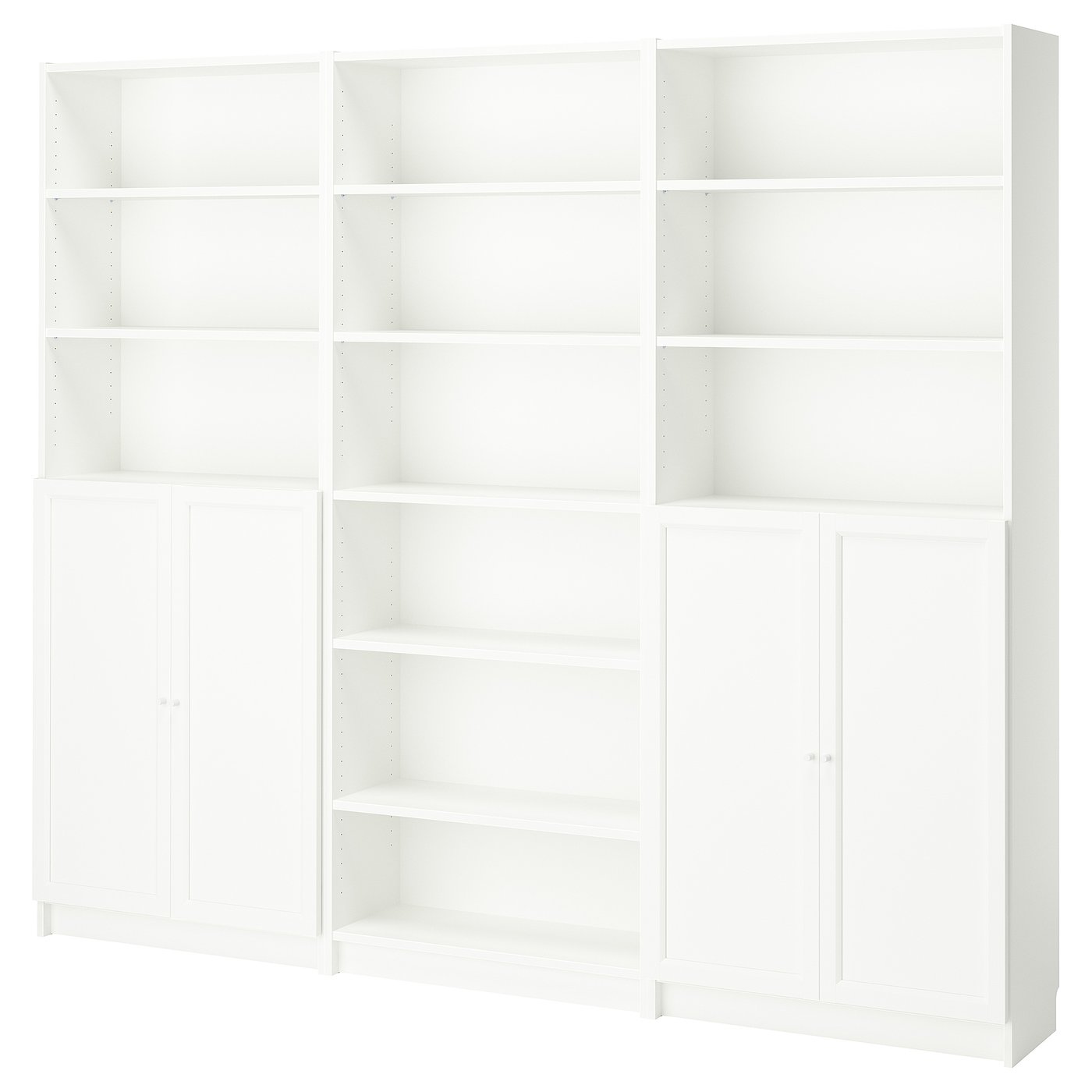 Bookcase Comb W Doors, White