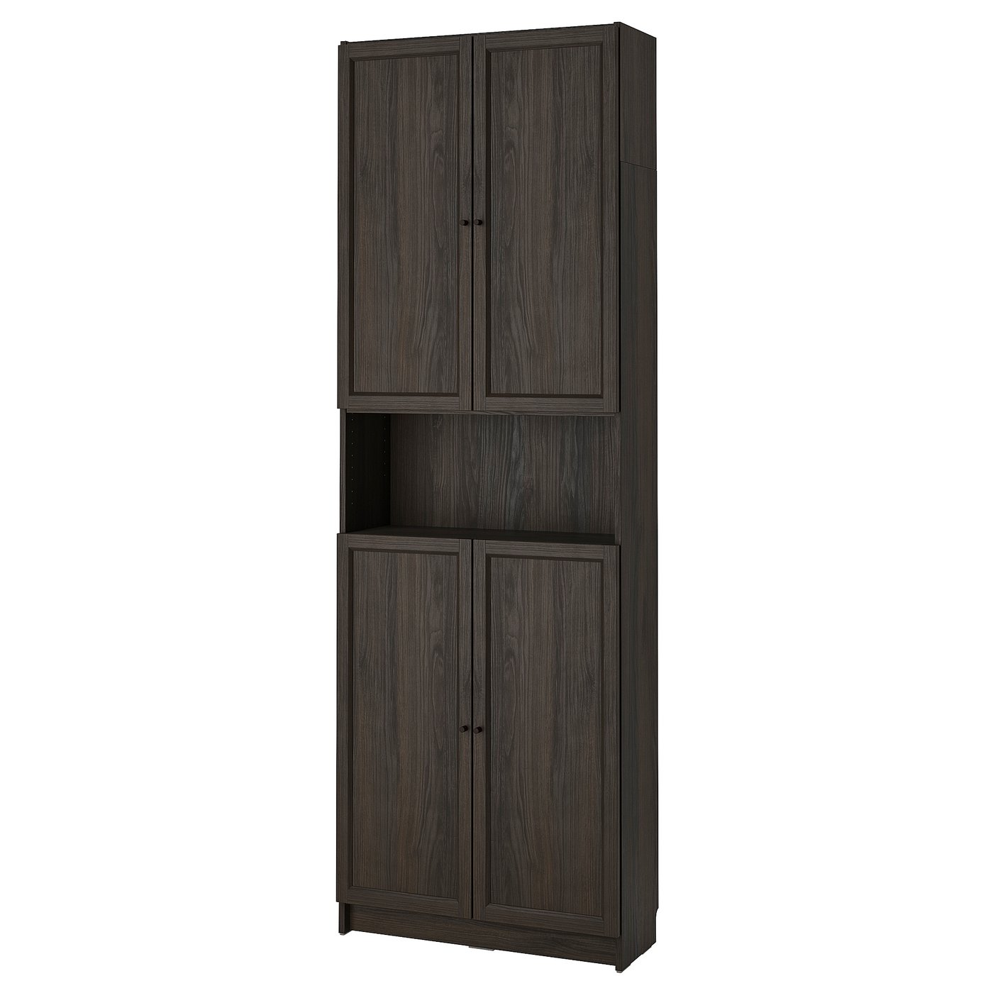 Y IKEA オクスベリ BILLY / OXBERG bookcase w doors/ext unit, dark brown oak effect
