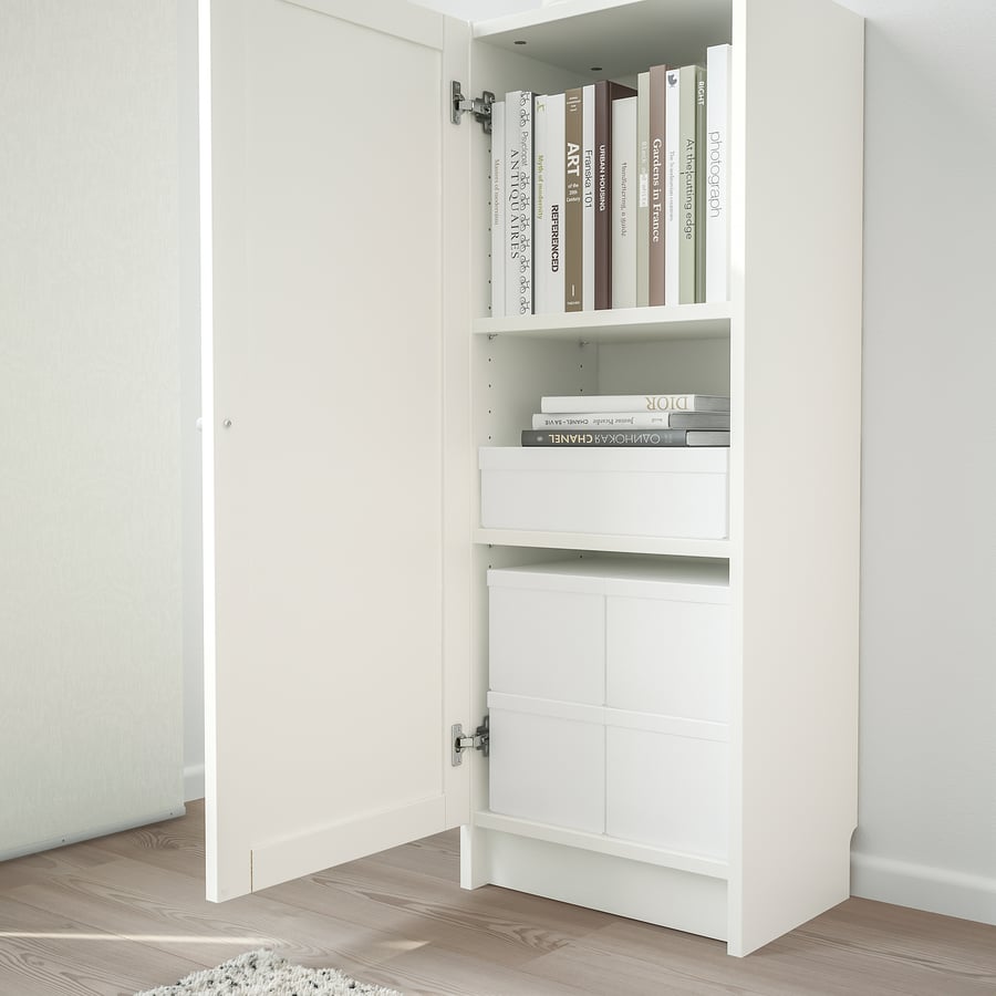 BILLY / OXBERG bookcase with door, white, 153/4x113/4x413/4" IKEA