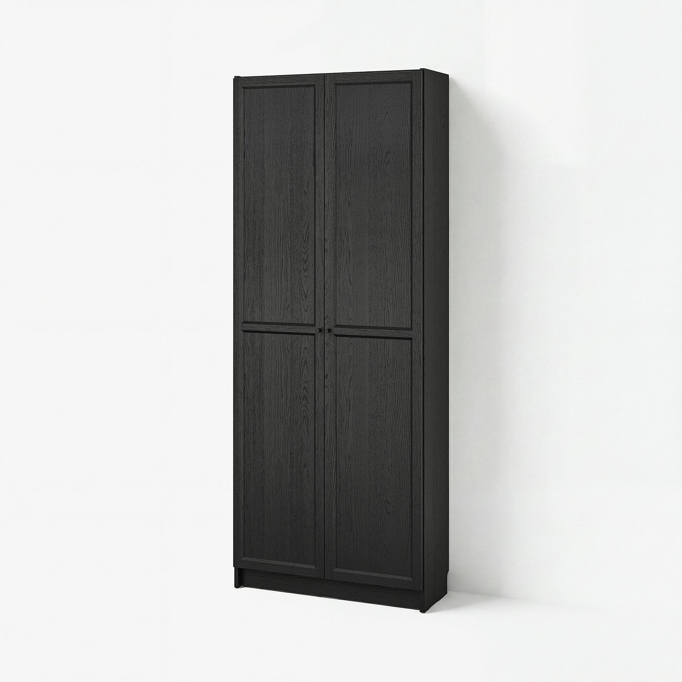 BILLY / OXBERG bookcase with doors, black oak effect, 311/2x113