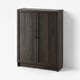 BILLY / OXBERG Bookcase with doors, dark-brown oak effect, 31 1/2x11 3/4x41 3/4 "