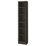 BILLY / OXBERG Bookcase with glass-door, dark brown oak effect/clear glass, 15 3/4x11 3/4x79 1/2 "