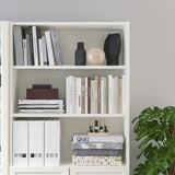 BILLY / OXBERG Bookcase with panel/glass doors, white, 63x11 3/4x79 1/2 "