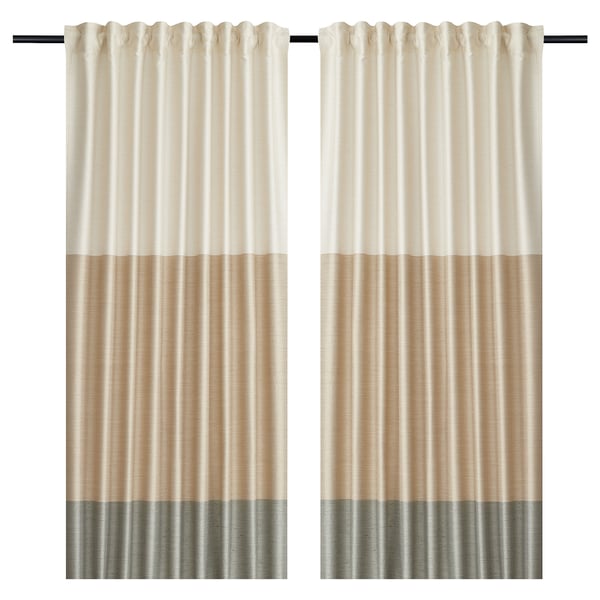 Bindvide Curtains 1 Pair Gray White Beige Ikea
