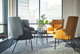 BINGSTA High back armchair, Vissle dark gray/Kabusa dark gray
