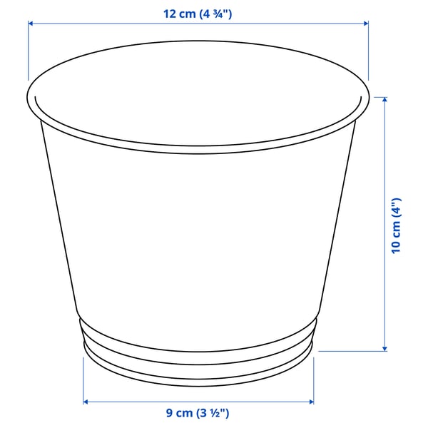 BINTJE Plant pot, galvanized, 4 ¼ "