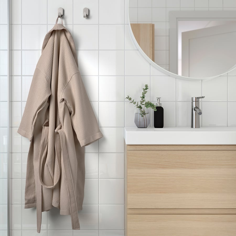 BJÄLVEN bathrobe, beige, S/M IKEA