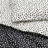 BJÖRKGRÅMAL Comforter set, black white/dotted, Full/Queen