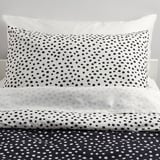 BJÖRKGRÅMAL Comforter set, black white/dotted, Twin/Twin X-long