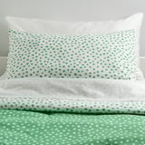 BJÖRKGRÅMAL Comforter set, green white/dotted, Twin/Twin X-long