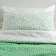 BJÖRKGRÅMAL Comforter set, green white/dotted, Twin/Twin X-long