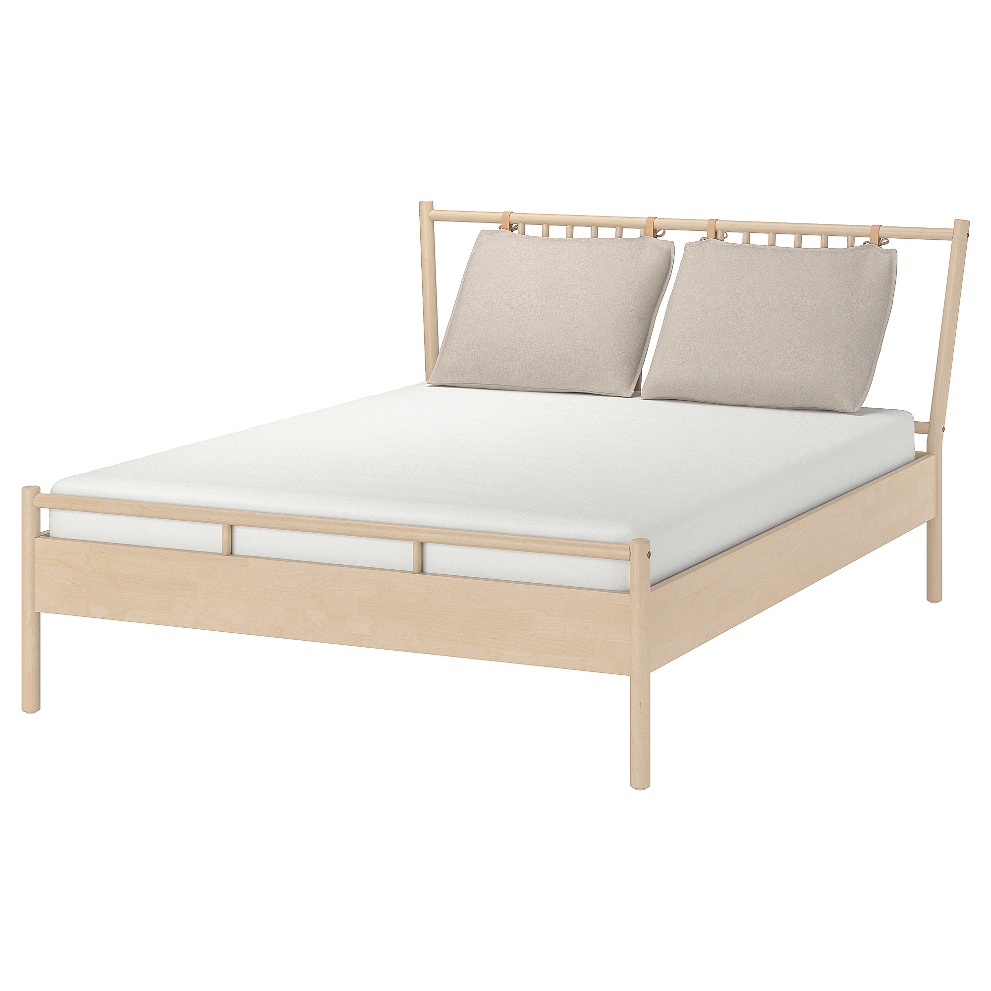 BJÖRKSNÄS Bed frame, birch/LuröyKing