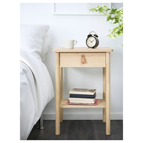 BJÖRKSNÄS Nightstand, birch, 18 7/8x15 "