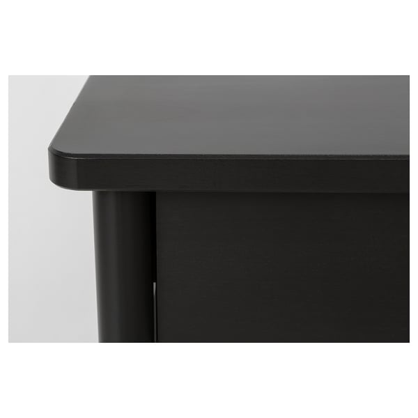BJÖRKSNÄS Nightstand, black, 18 7/8x15 "