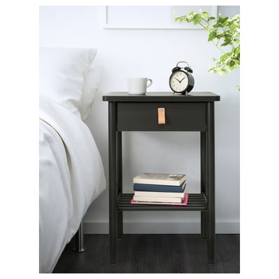 BJÖRKSNÄS Nightstand, black, 18 7/8x15 "