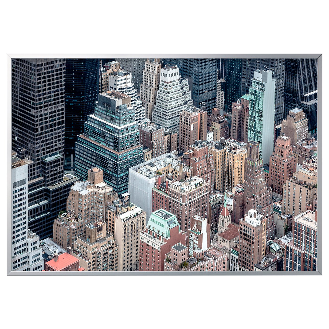 Bjorksta Picture And Frame New York From Above Aluminum Color Ikea
