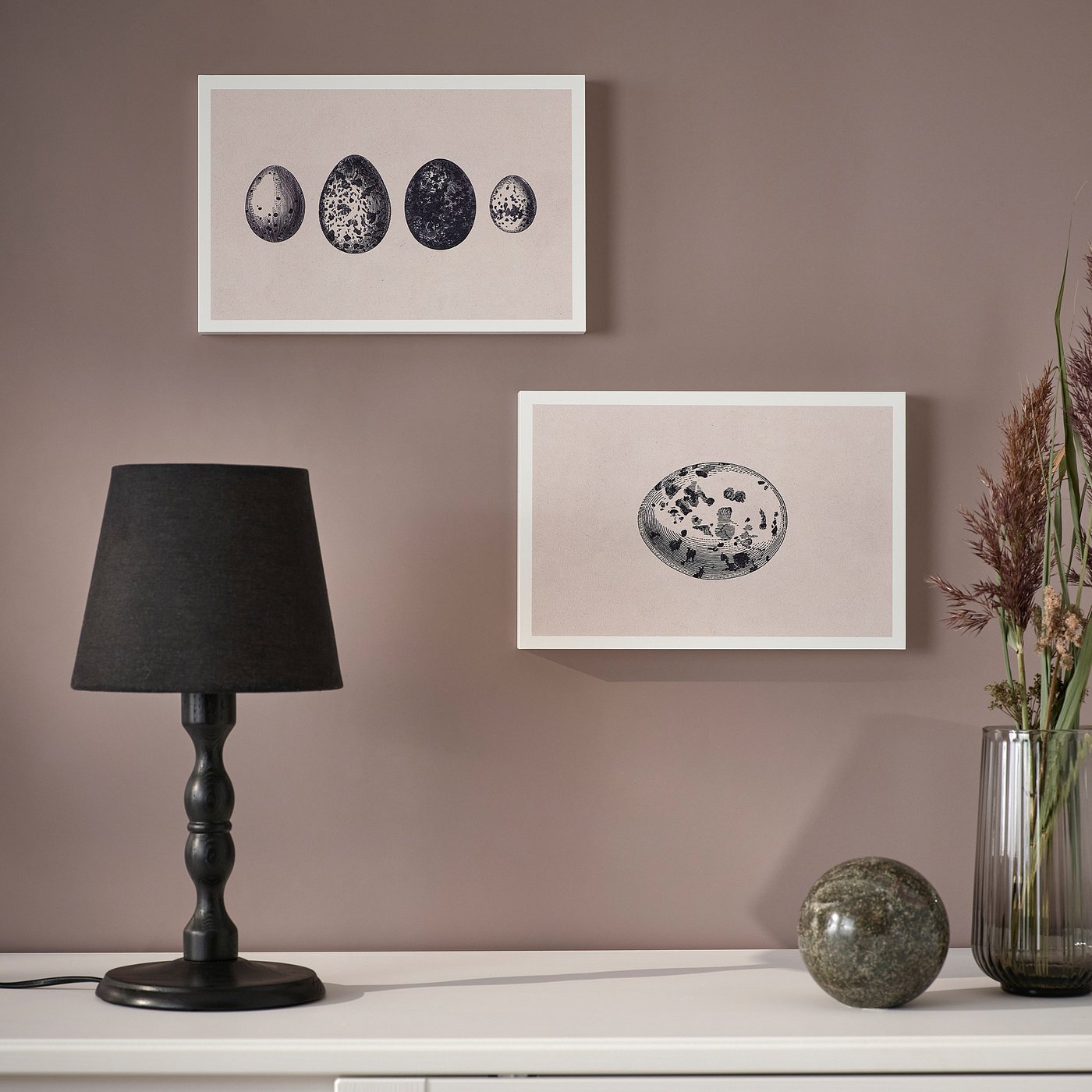 BJÖRNAMO art print on hollow wood, eggs, 7 ¾x11 ¾