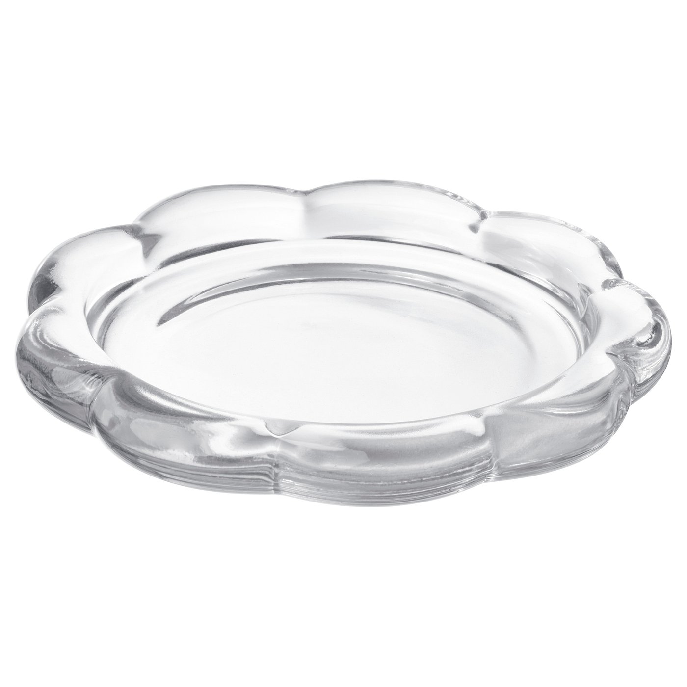 Candle Dish, Clear Glass