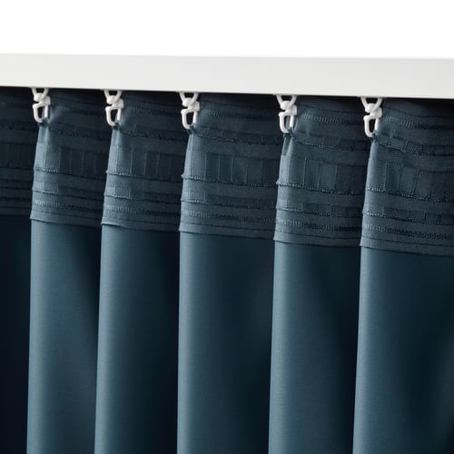 BLÅHUVA blackout curtains, 1 pair, dark blue, 57x98" IKEA