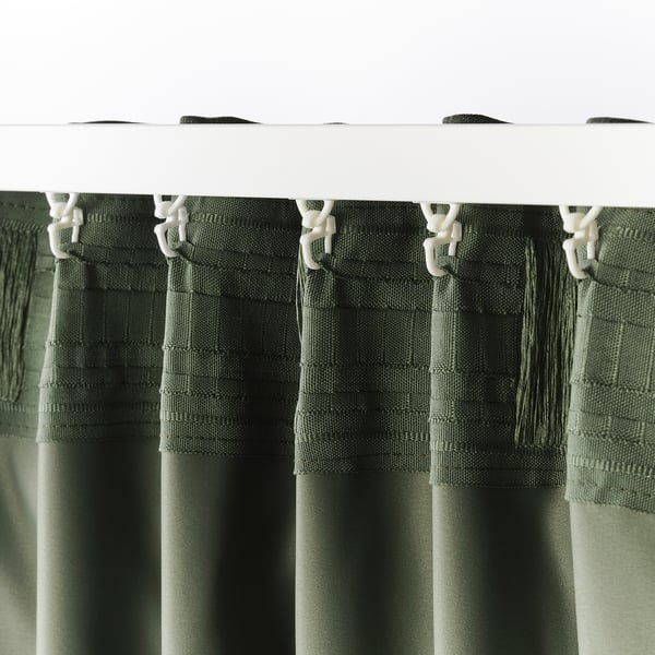 BLÅHUVA Blackout curtains, 1 pair - green - IKEA