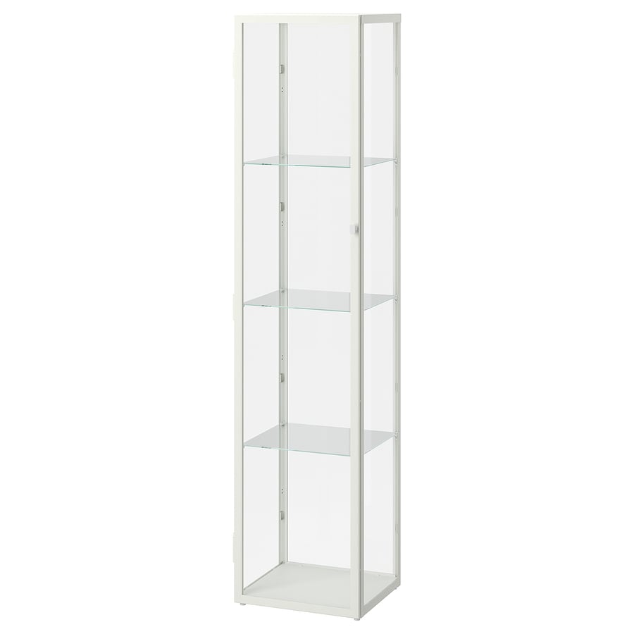 BLÅLIDEN Glass-door cabinet, white, 13 3/4x12 5/8x59 1/2 "
