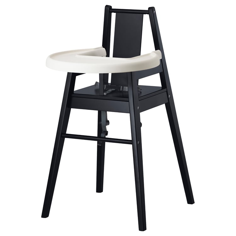 BLÅMES high chair with tray, black IKEA