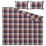 BLÅSENAP Duvet cover and pillowcase(s), multicolor/check, Full/Queen (Double/Queen)