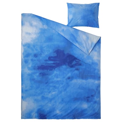 BLÅVINGAD Duvet cover and pillowcase(s), ocean pattern/blue, Twin