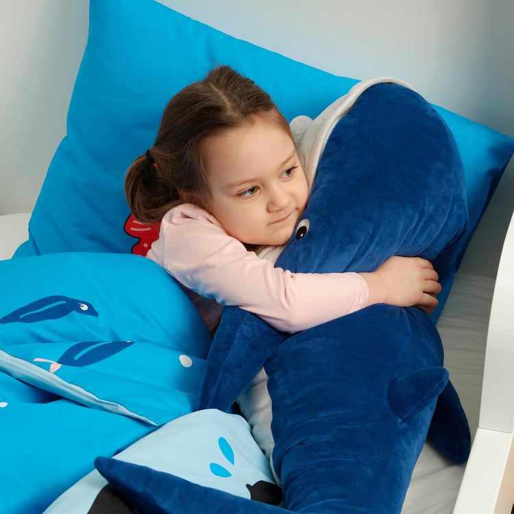 BLÅVINGAD soft toy, blue whale, 39" IKEA