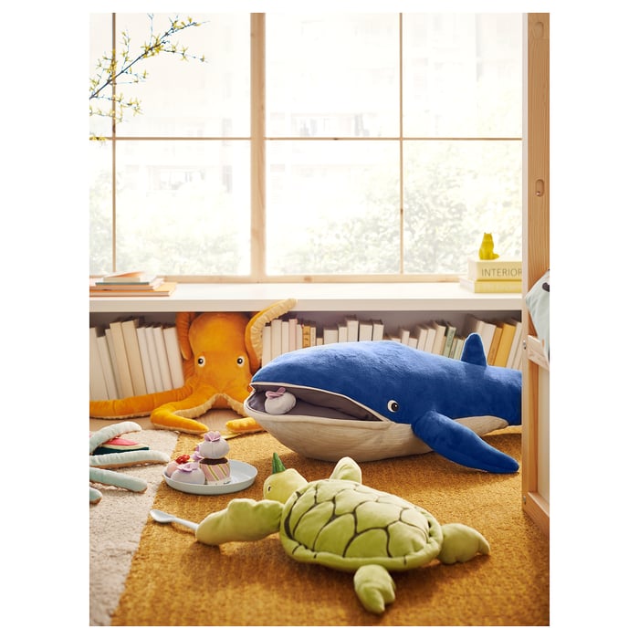 BLÅVINGAD soft toy, blue whale, 39" IKEA