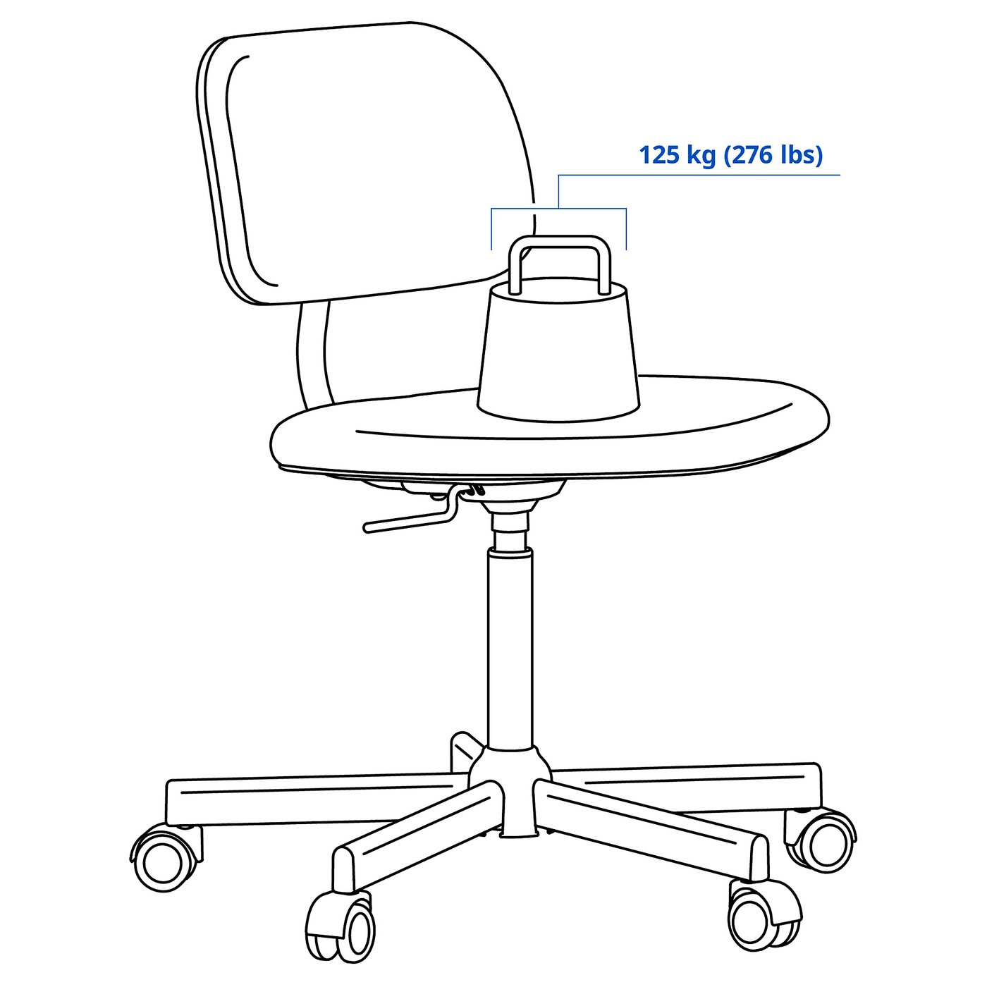 Swivel chair, Klovsta white/gray 3