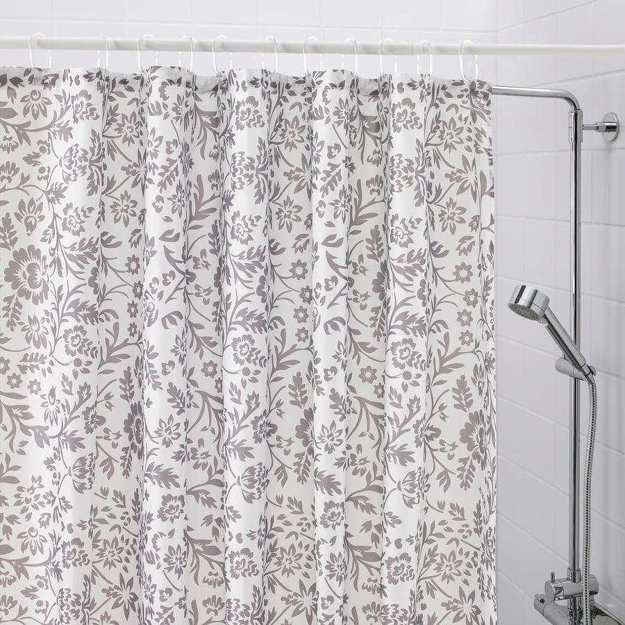BLEKVIVA shower curtain, white/gray, 71x71" IKEA