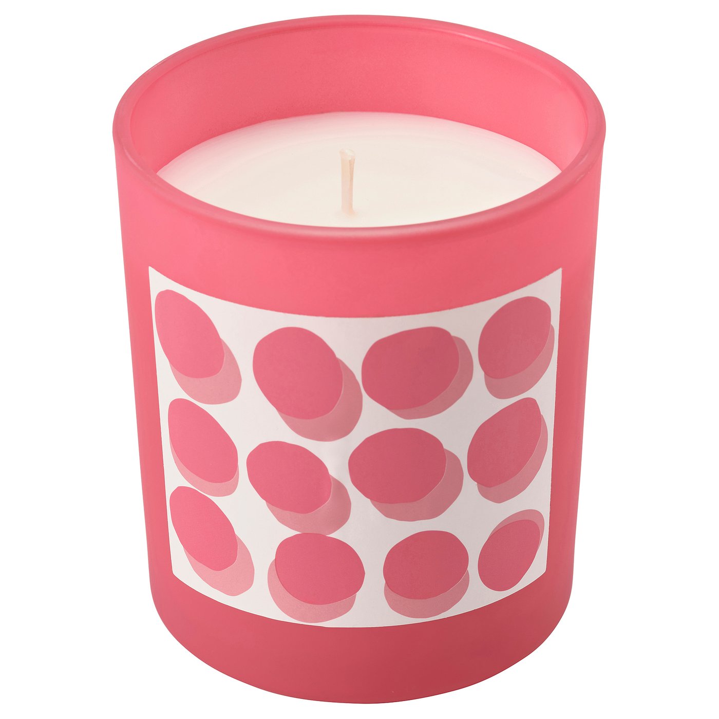 Scented Candle In Glass, Strawberry/Bright Pink