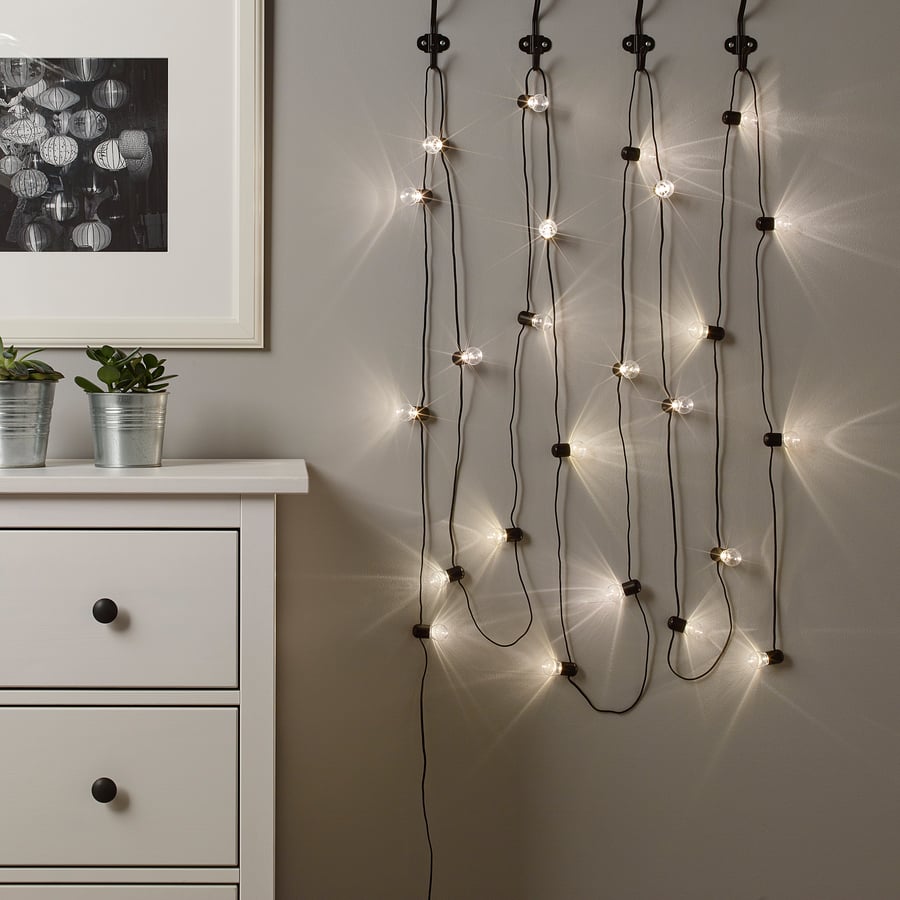 BLÖTSNÖ LED string light with 24 lights, indoor black IKEA