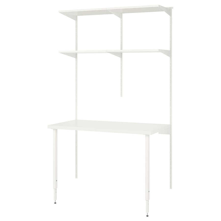 BOAXEL / LAGKAPTEN shelving unit with table top, white, 491/8x243/8x79