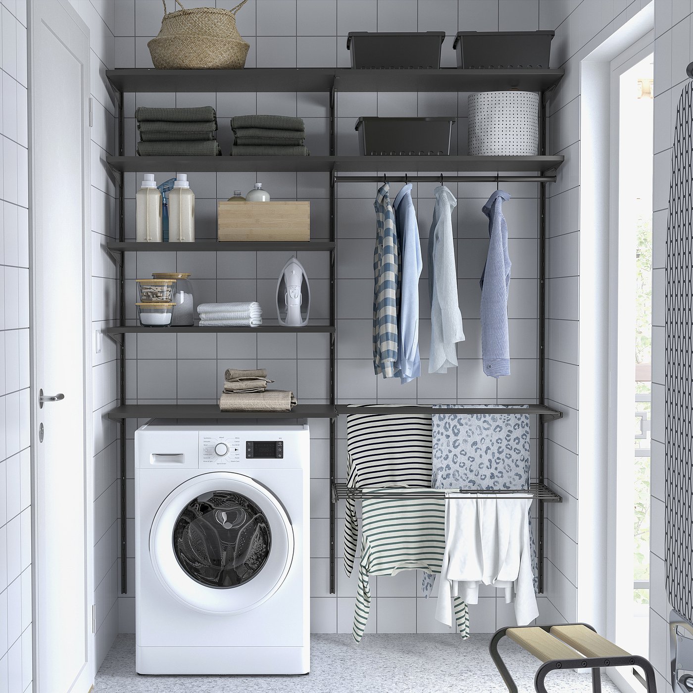 IKEA
HAVSTA ハーヴスタ
収納コンビネーション ガラス引き戸付き、白 BOAXEL laundry combination, anthracite, 647/8x153/4x79
