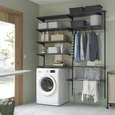 BOAXEL Laundry combination, anthracite, 64 7/8x15 3/4x79 "