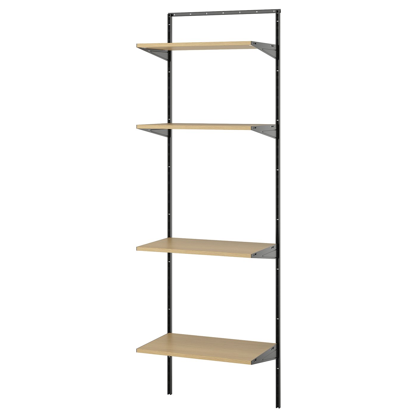 BOAXEL shelving unit, anthracite/oak, 245/8x153/4x79