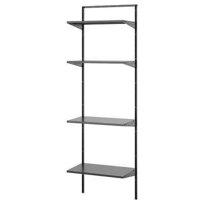 BOAXEL Shelving unit, anthracite, 24 5/8x15 3/4x79 "