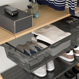 BOAXEL Wardrobe combination, anthracite/oak, 73 3/4x15 3/4x79 "