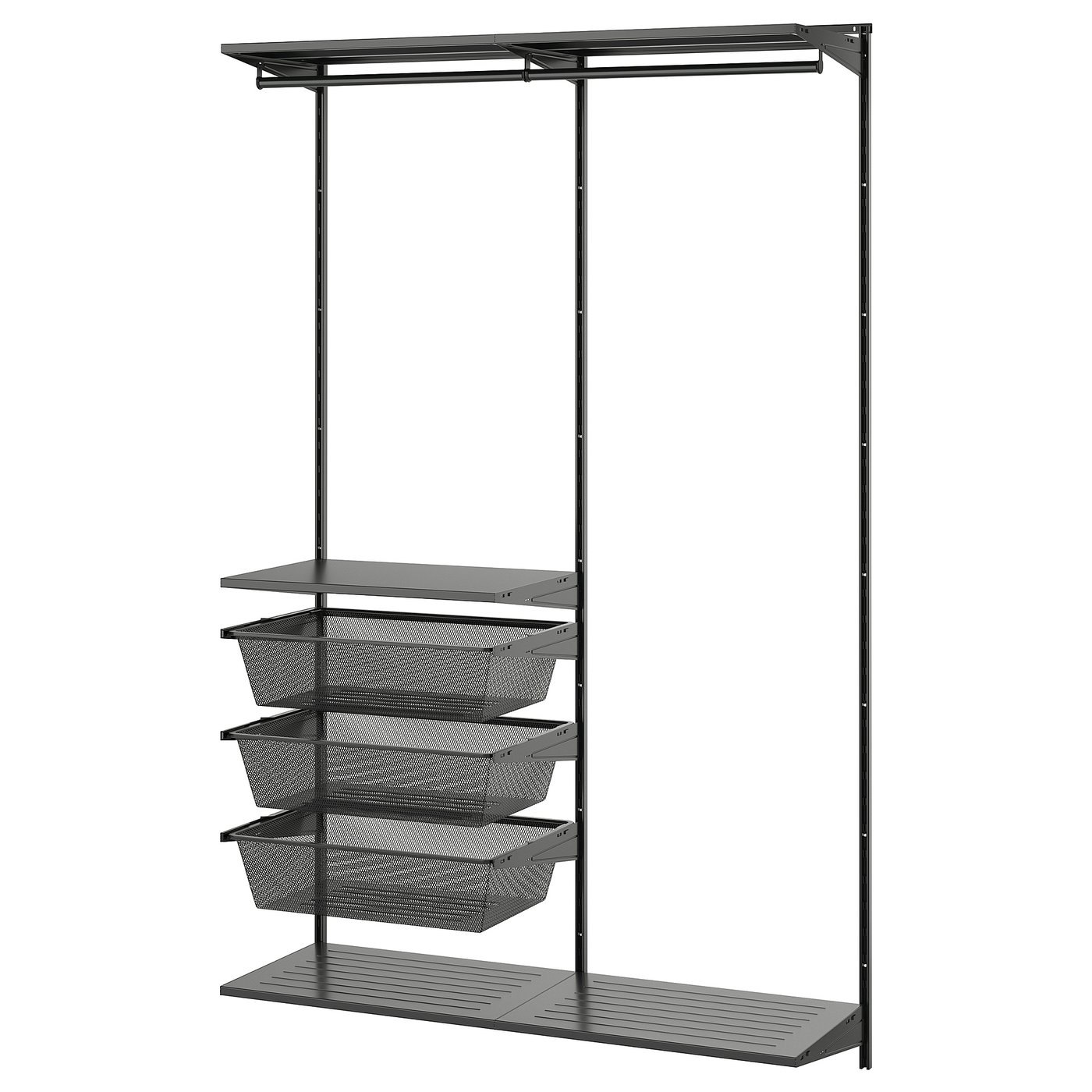 BOAXEL wardrobe combination, anthracite, 491/8x153/4x79