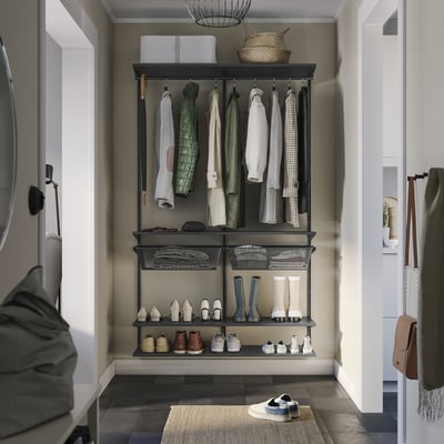 BOAXEL Wardrobe combination, anthracite, 49 1/8x15 3/4x79 "
