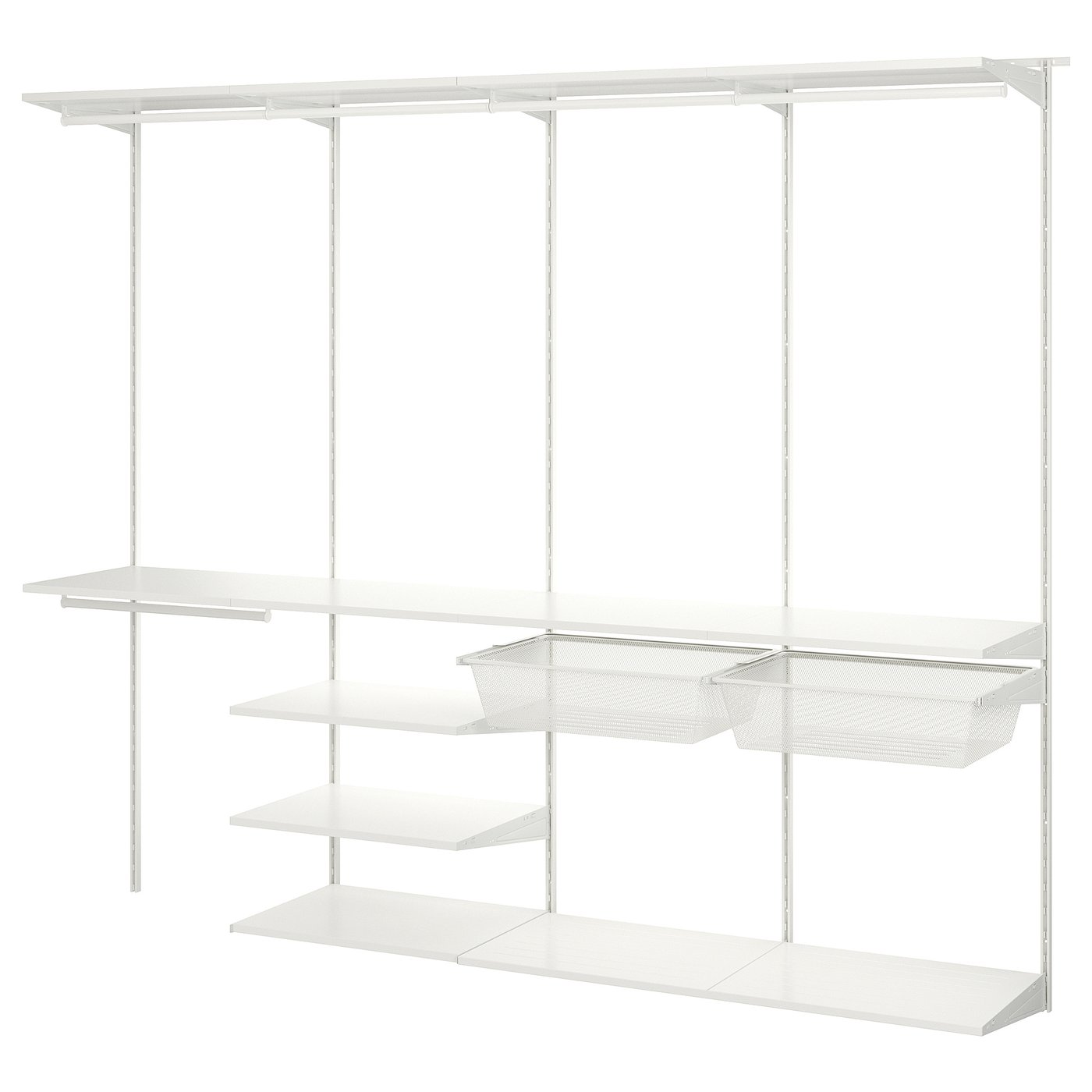 BOAXEL wardrobe combination, white, 963/8x153/4x79