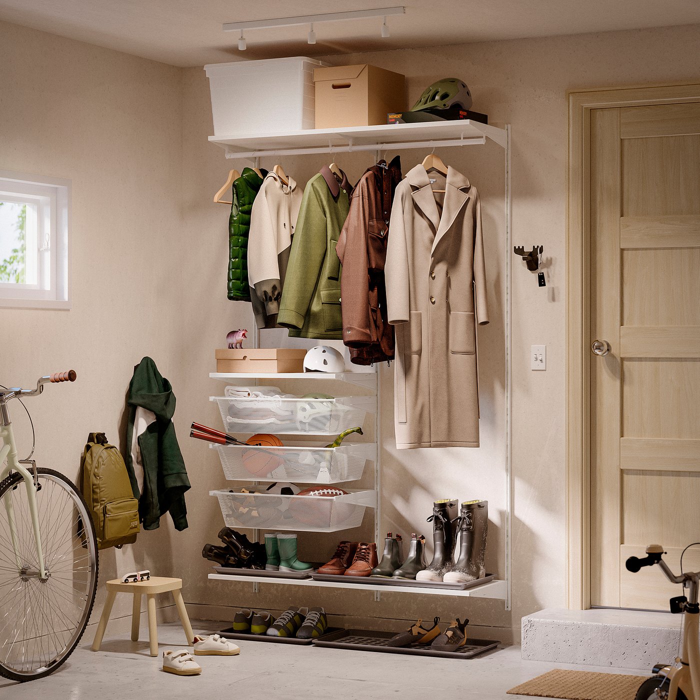 BOAXEL wardrobe combination, white, 491/8x153/4x79