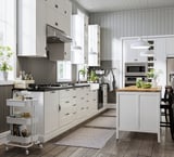 BODBYN 2-p door/corner base cabinet set, off-white, 13x30 "