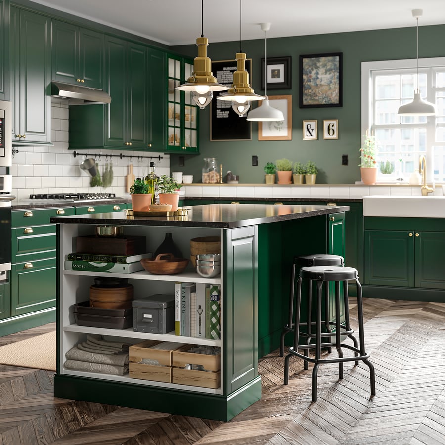 BODBYN Drawer front, dark green, 36x15" IKEA