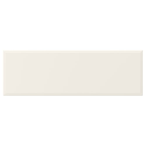 BODBYN white kitchen cabinet; bevelled panels, smooth lacquered off-white fiberboard.